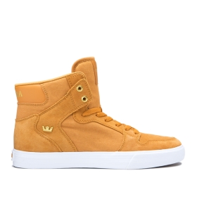 Mens Supra High Top Shoes VAIDER Desert/Gold/white | AU-98353